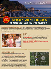 Catalina Island Hotels - Advertisement Email